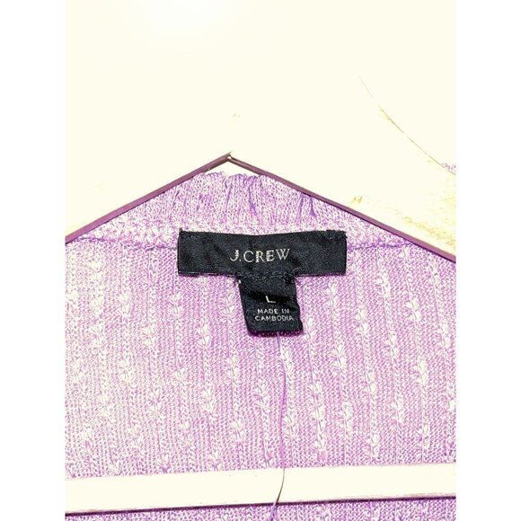 NWT J.Crew Lavender Ruffle Trim Knit Short Sleeve Top Women's Size Large - Picture 5 of 12